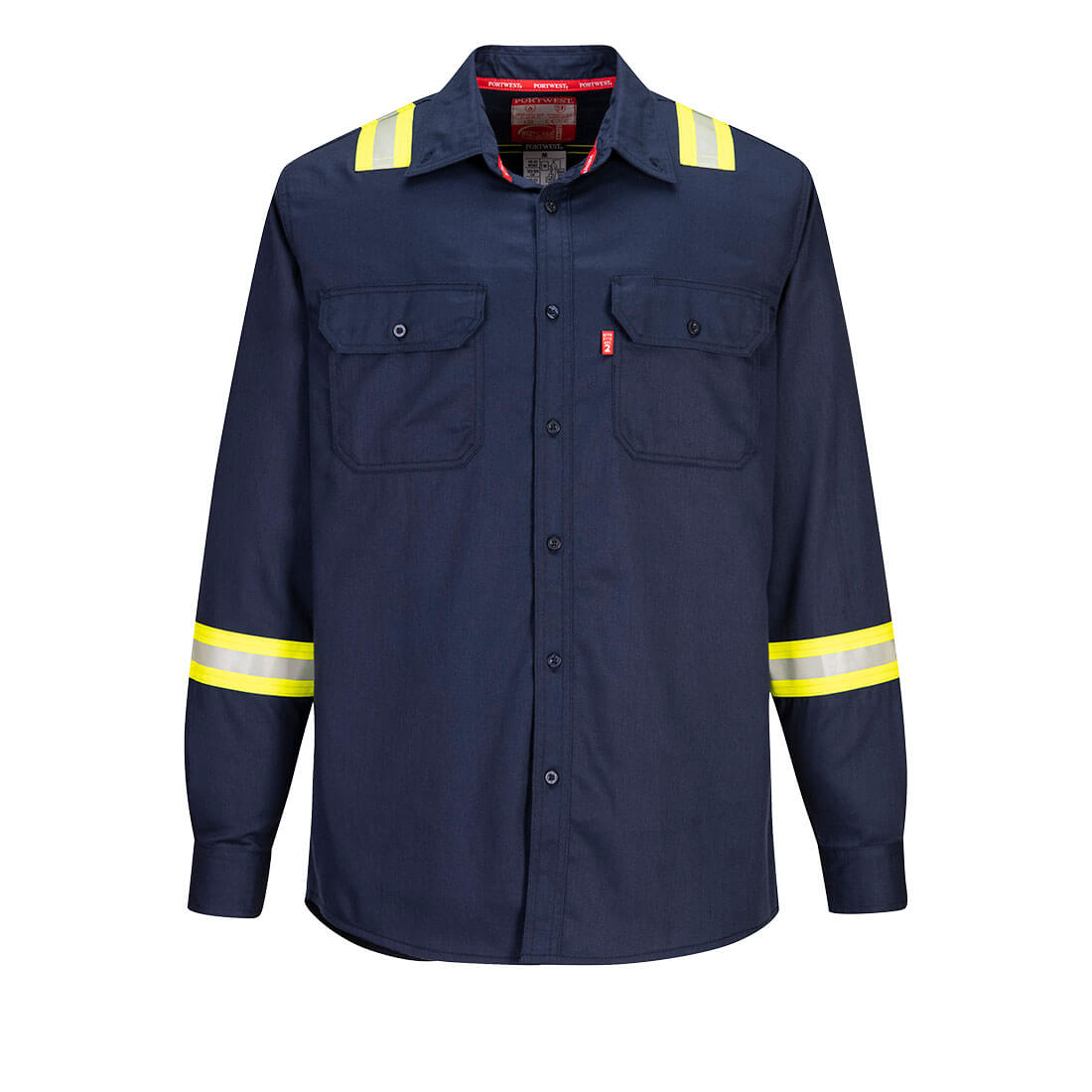 FR89 Portwest® Bizflame® 88/12 FR/AR Button Down Shirts - Navy